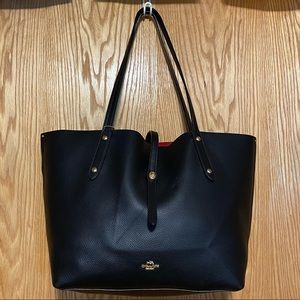 Coach Black Pebbled Market Tote
